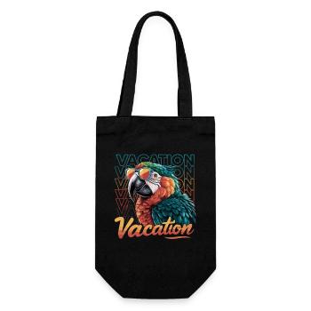 Parrot holiday adventure with summer glasses - Gift Bag for Bottles - black - Front