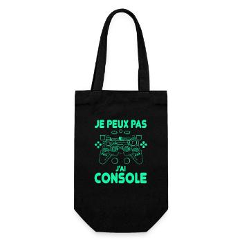 Je peux pas j’ai console humour gamer futuriste - Sac à bouteille - noir - Devant