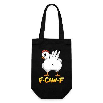 F-Caw-F Chicken Adult Humor Funny Rooster Fcawf - Geschenkbeutel für Flaschen - Schwarz - Vorne
