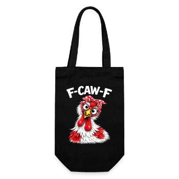 F-Caw-F Chicken Adult Humor Funny Rooster Fcawf - Geschenkbeutel für Flaschen - Schwarz - Vorne
