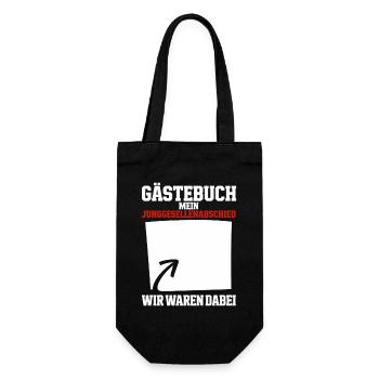 Gästebuch Mein Junggesellenabschied Wir Waren  - Geschenkbeutel für Flaschen - Schwarz - Vorne