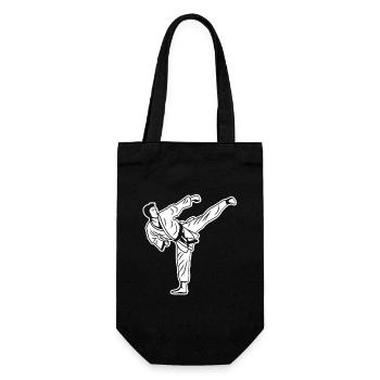 Karate Junge - Geschenkbeutel für Flaschen - Schwarz - Vorne
