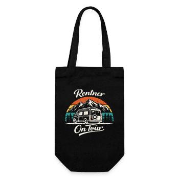 Rentner On Tour Camping Shirt Wohnmobil - Geschenkbeutel für Flaschen - Schwarz - Vorne