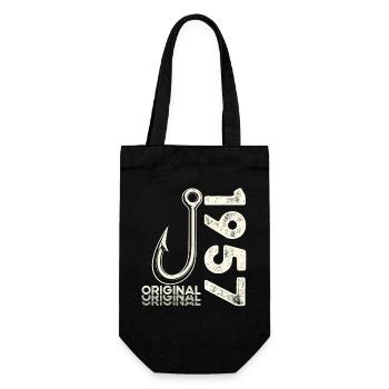 69th Birthday Gift Angler Fishing Man 1957 - Gift Bag for Bottles - black - Front