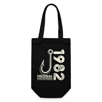 44th Birthday Gift Angler Fishing Man 1982 - Gift Bag for Bottles - black - Front