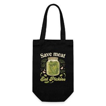 Sauver de la viande Mange des cornichons Végan Dicton drôle - Sac à bouteille - noir - Devant