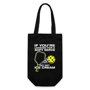Looking for soft serve funny pickleball player - Gift Bag for Bottles - black - Front