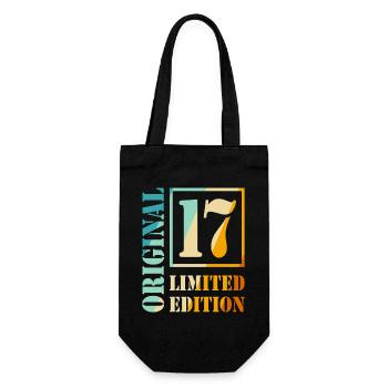 17. Geburtstag Junge Mädchen Teenager Original 17 - Geschenkbeutel für Flaschen - Schwarz - Vorne