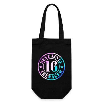 16e anniversaire garçon fille adolescente niveau 16 - Sac à bouteille - noir - Devant