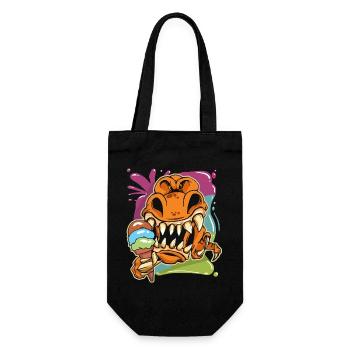Liebe den T-Rex-Cartoon - Geschenkbeutel für Flaschen - Schwarz - Vorne