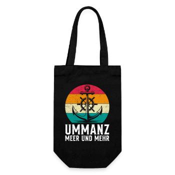 Ostsee Urlaub MEER UND MEHR Lustiges - Geschenkbeutel für Flaschen - Schwarz - Vorne