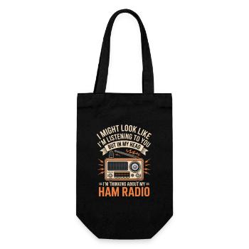 Retro Ham Radio Daydreams - Gift Bag for Bottles - black - Front