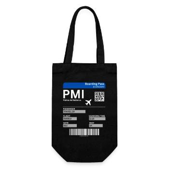 Mallorca Flugticket Design Boarding Pass Shirt  - Geschenkbeutel für Flaschen - Schwarz - Vorne