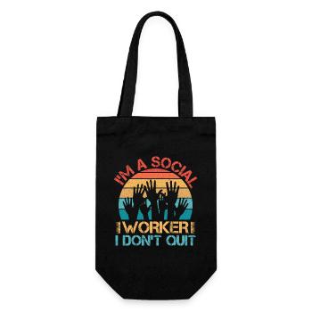 Social Worker Quote I Don´t Quit Social Work - Geschenkbeutel für Flaschen - Schwarz - Vorne