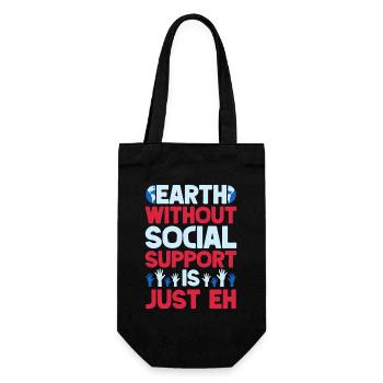 Social Worker Quota Without Is Just Eh Social Work - Gift Bag for Bottles - black - Front