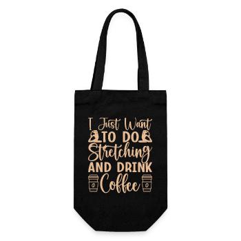Le yoga veut juste s’étirer et boire du café drôle - Sac à bouteille - noir - Devant