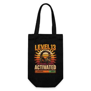 Level 13 Aktiviert Retro-Headset - Geschenkbeutel für Flaschen - Schwarz - Vorne