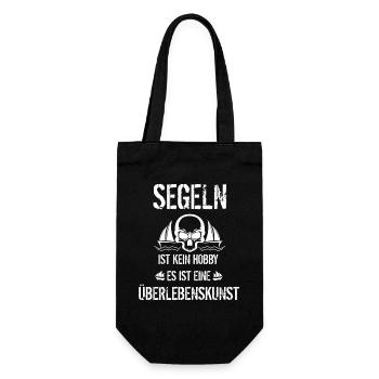 Segeln ist Überlebenskunst - Geschenkbeutel für Flaschen - Schwarz - Vorne