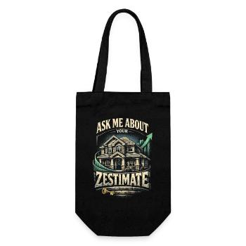 Immobilienmakler Makler Ask Me About Zestimate - Geschenkbeutel für Flaschen - Schwarz - Vorne