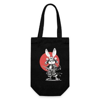 Samouraï Lapin en armure avec un katana - Sac à bouteille - noir - Devant