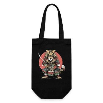 Lion Samouraï en armure - Sac à bouteille - noir - Devant