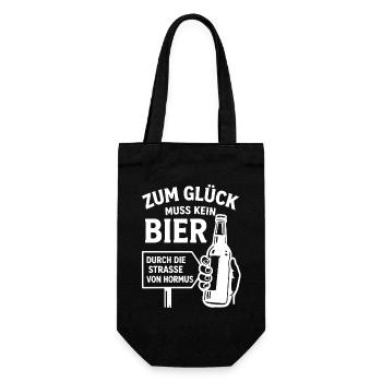 Bier Spruch Bierflasche  Strasse von Hormus - Geschenkbeutel für Flaschen - Schwarz - Vorne