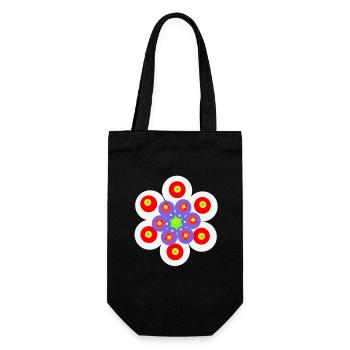 Mandala Flower Circle Retro Flower Vintage - Gift Bag for Bottles - black - Front
