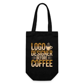 Logo Designer Before Brand Designer Coffee Lover - Gift Bag for Bottles - black - Front