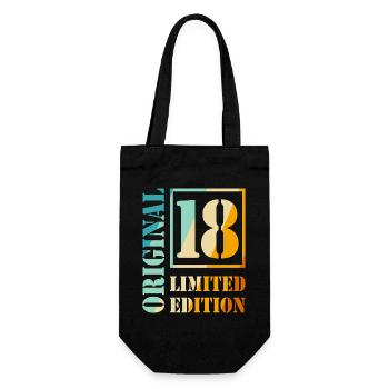 18. Geburtstag Junge Mädchen Teenager Original 18 - Geschenkbeutel für Flaschen - Schwarz - Vorne