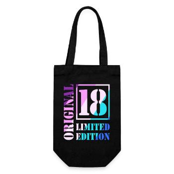 18th Birthday Boy Girl Teenager Original 18 - Gift Bag for Bottles - black - Front