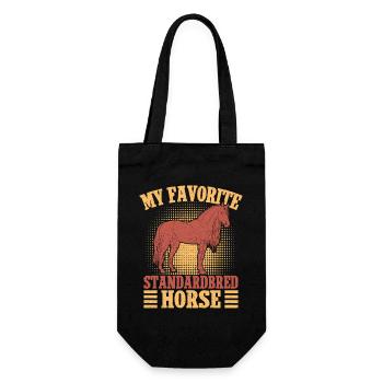 Hobby Horse Rider Favorite Standardbred Horse - Geschenkbeutel für Flaschen - Schwarz - Vorne
