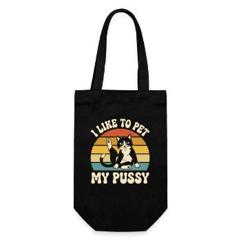Cats Retro Sunset Motif - Gift Bag for Bottles - black - Front