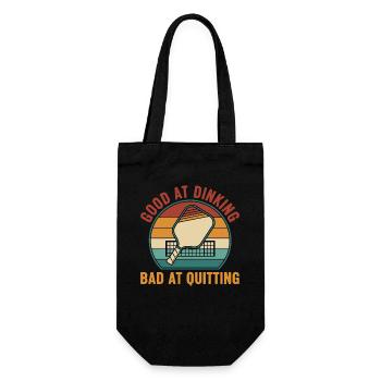 Pickleball Funny Player Good At Dinking Bad At - Gift Bag for Bottles - black - Front