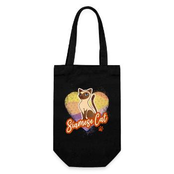 Siamese Cat Vintage Cats Design for Pet Lovers - Gift Bag for Bottles - black - Front