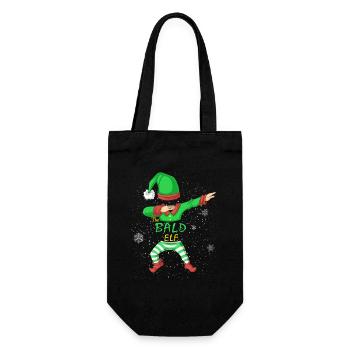 The Bald Elf Shirt - Family Matching Christmas Tee - Gift Bag for Bottles - black - Front