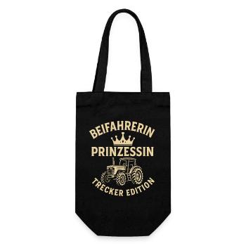 Beifahrerin Prinzessin Trecker Edition lustig - Geschenkbeutel für Flaschen - Schwarz - Vorne