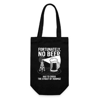 Fortunately No Beer Strait of Hormuz Humor - Gift Bag for Bottles - black - Front