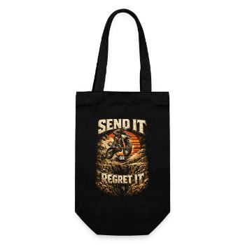 Dirtbike Dirt Bike Motocross Send It Or Regret It - Geschenkbeutel für Flaschen - Schwarz - Vorne