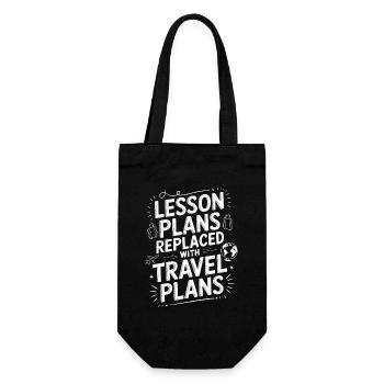 Retired Teacher Lesson Plans Replaced Educator - Geschenkbeutel für Flaschen - Schwarz - Vorne