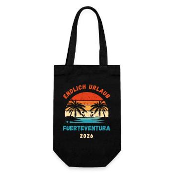 Fuerteventura Urlaub 2026 Kanaren Reise Outfit - Geschenkbeutel für Flaschen - Schwarz - Vorne