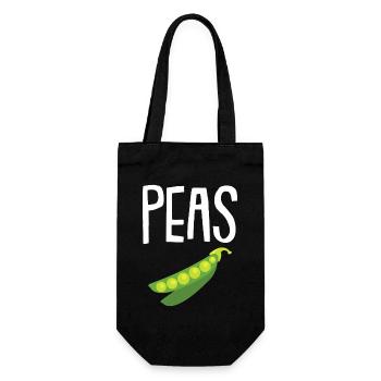 Peas in a Pod Pop Graphic - Gift Bag for Bottles - black - Front