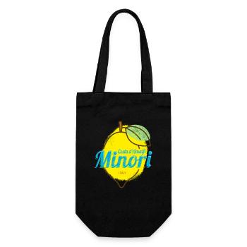 Minori Costa d'Amalfi Zitrone Italien Amalfiküste - Geschenkbeutel für Flaschen - Schwarz - Vorne