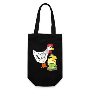 Frühstück Huhn Kuchen Küken Duo - Geschenkbeutel für Flaschen - Schwarz - Vorne