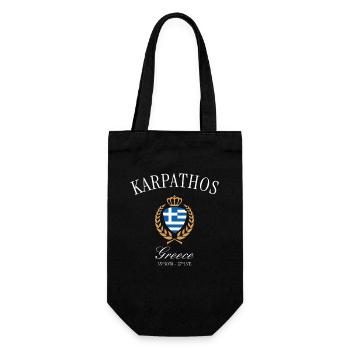 Karpathos Griechenland Wappen Krone Reise Souvenir - Geschenkbeutel für Flaschen - Schwarz - Vorne