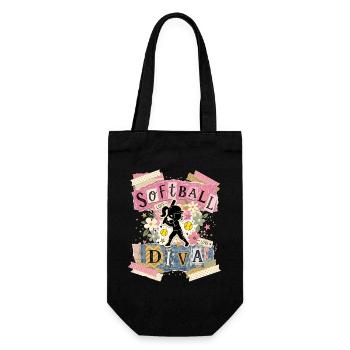 Girl Collage Text Softball Diva - Gift Bag for Bottles - black - Front