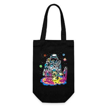 Psychedelische Astronauten-Schmelz-Regenbogen-Weltraum-Schleimkunst - Geschenkbeutel für Flaschen - Schwarz - Vorne