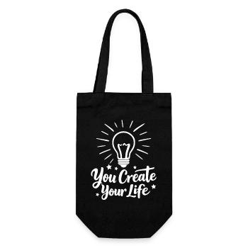 You Create Your Life Light Bulb Inspiration - Gift Bag for Bottles - black - Front