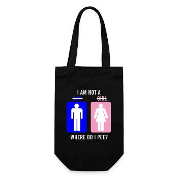 Non-Binary Where Do I Pee Gender Identity Graphic - Gift Bag for Bottles - black - Front