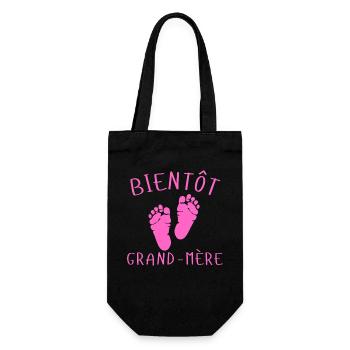 Bientôt Grand-Mère Pieds Roses - Sac à bouteille - noir - Devant