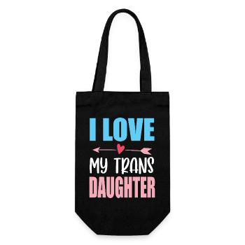 LGBT-Pride-Monat – Ich liebe meine trans Tochter - Geschenkbeutel für Flaschen - Schwarz - Vorne